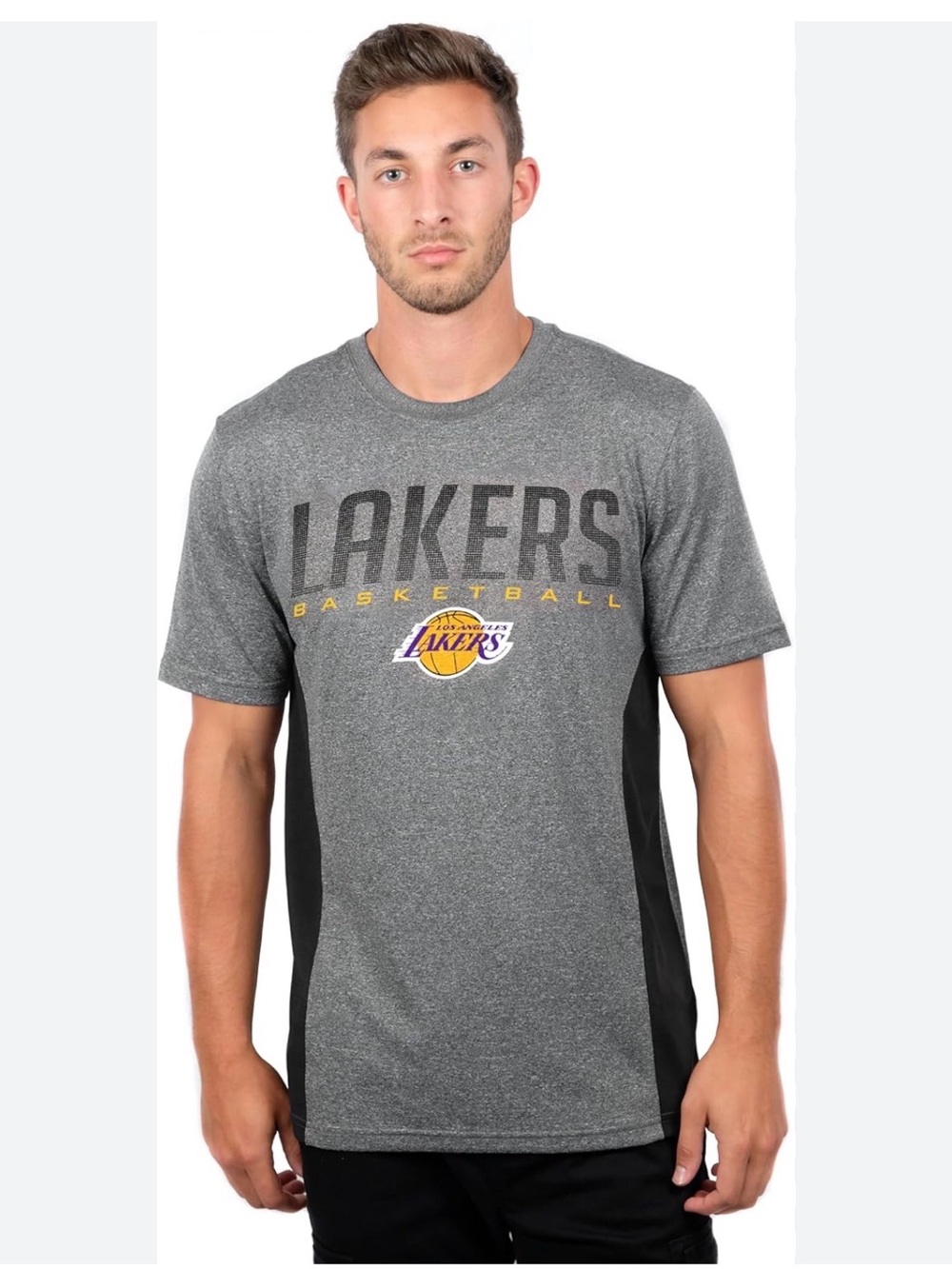 Ultra Game NBA LA Lakers Basketball Gray Performance T-Shirt Size Medium